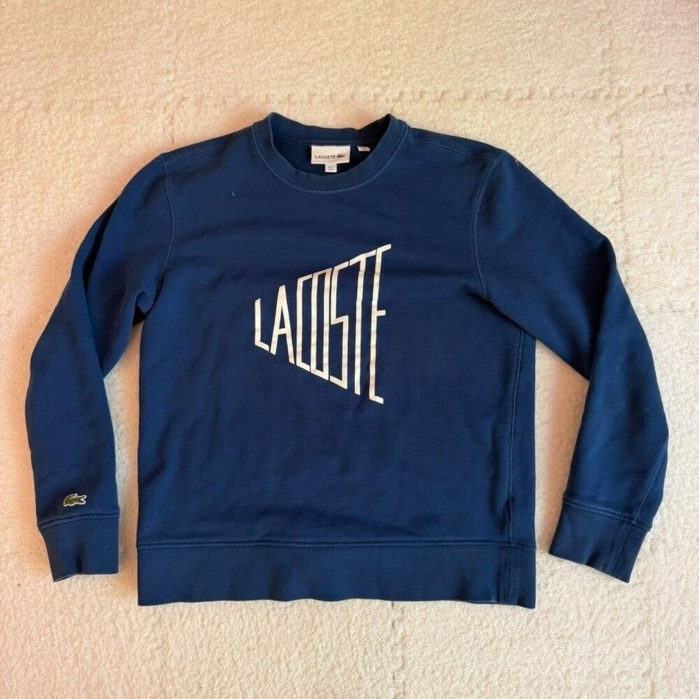 RARE Lacoste Classique Spellout French Terry Crewneck Heavyweight Sweatshirt